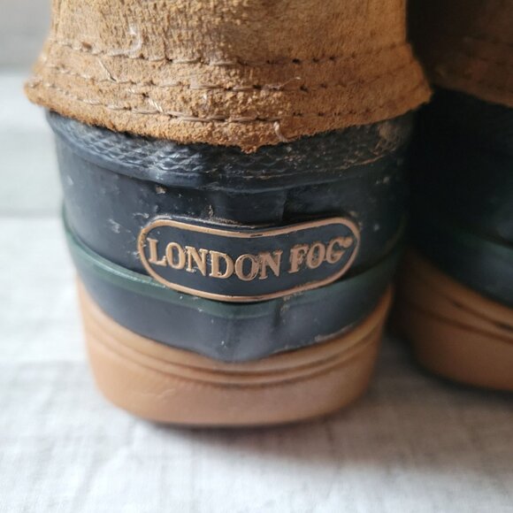 London Fog Ridge Duck Boots 7M Suede & Rubber Brown/Black - Picture 4 of 6